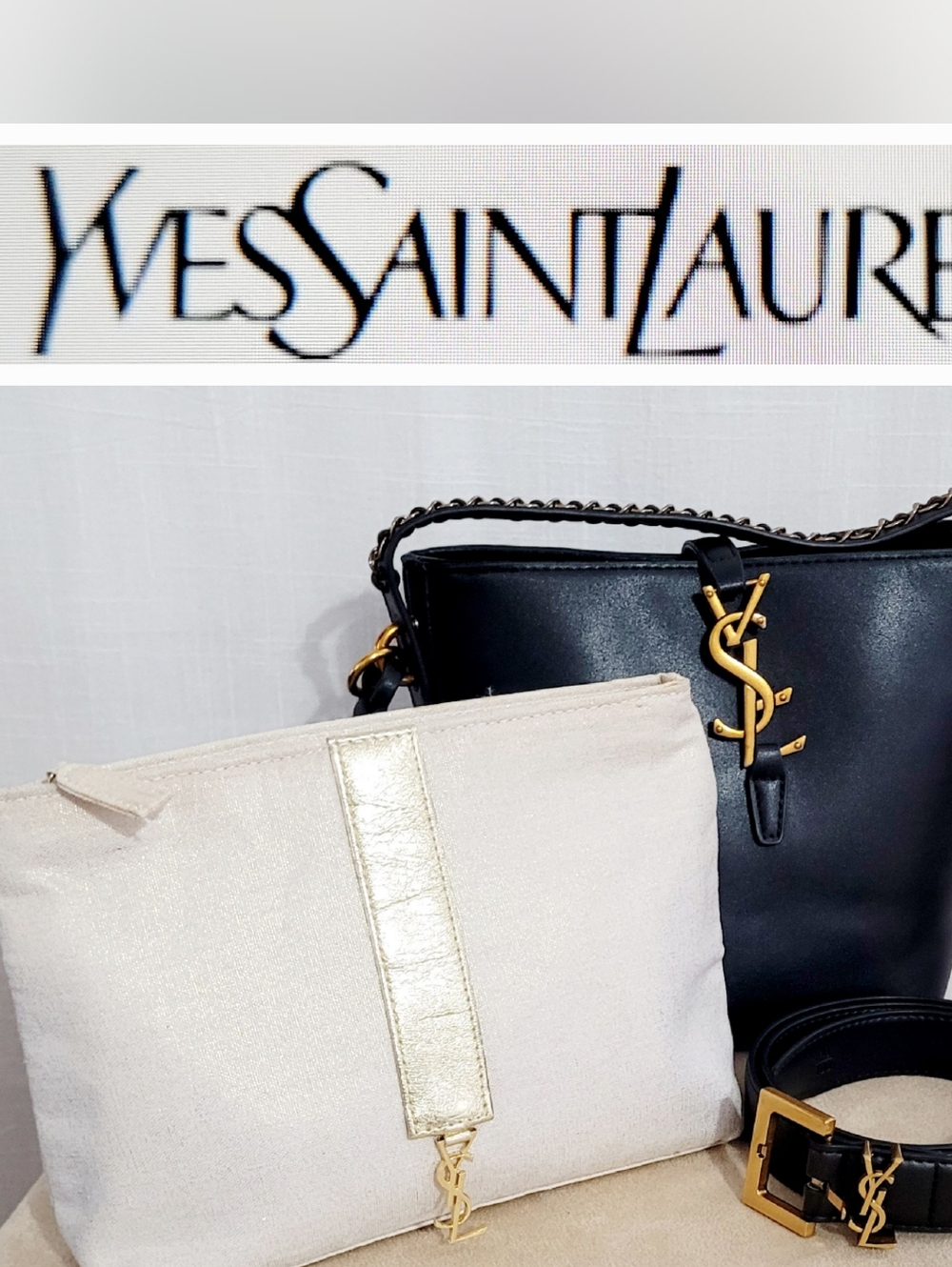 Yves Saint Laurent Linen Cosmetoc Bag
